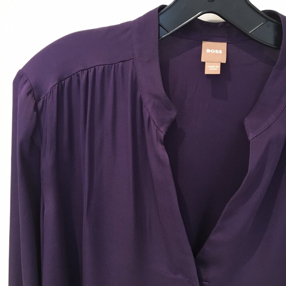 Dark-purple silk blouse, US6